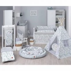 Sevira Kids Linge De Lit Bébé Couette Et Oreiller Bébé En Coton, Eucalyptus 100x135cm -Linge de lit bébé Soldes couette et oreiller bebe en coton eucalyptus 100x135cm 2