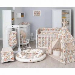 Sevira Kids Linge De Lit Bébé Couette Et Oreiller Bébé En Coton, Néo Vintage 90x120cm -Linge de lit bébé Soldes couette et oreiller bebe en coton neo vintage 90x120cm 2