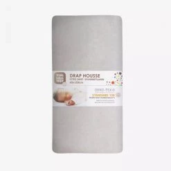 Kinousses Linge De Lit Bébé Drap Housse Bébé 40 X 80 Cm Gris Coton -Linge de lit bébé Soldes drap housse bebe 40 x 80 cm gris coton 3