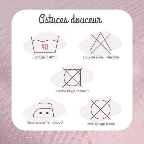 Kinousses Linge De Lit Bébé Drap Housse Bébé 60 X 120 Cm Rose Mousseline De Coton 6 Kinousses Linge De Lit Bébé Drap Housse Bébé 60 X 120 Cm Rose Mousseline De Coton – Image 4