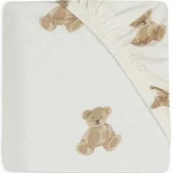 Jollein Linge De Lit Bébé Drap Housse En Coton Ours Teddy Bear (60 X 120 Cm)