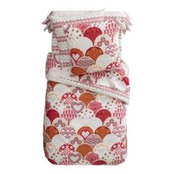 Becquet Linge De Lit Enfant Drap-housse Enfant Réversible 90x190 Rouge En Coton -Linge de lit bébé Soldes drap housse enfant reversible 90x190 rouge en coton 3