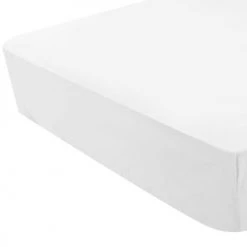 Home Maison Linge De Lit Enfant Drap Housse Enfant Uni En Jersey Coton Blanc 50x100