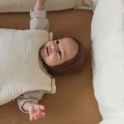 Cocoeko Linge De Lit Bébé Drap Housse Gaze De Coton Camel (90 X 190 Cm) -Linge de lit bébé Soldes drap housse gaze de coton camel 90 x 190 cm 3