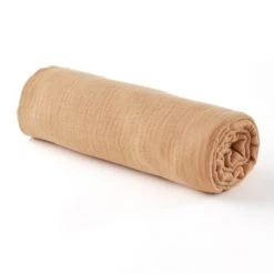 Cocoeko Linge De Lit Bébé Drap Housse Gaze De Coton Rose Pale (90 X 190 Cm) -Linge de lit bébé Soldes drap housse gaze de coton camel 90 x 190 cm 4