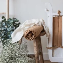 Cocoeko Linge De Lit Bébé Drap Housse Gaze De Coton Ecru (60 X 120 Cm) -Linge de lit bébé Soldes drap housse gaze de coton ecru 60 x 120 cm 2