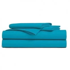 P'tit Basile Linge De Lit Bébé Drap Plat Coton Bio 118x180 Bleu Nordique