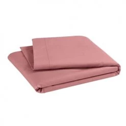 P'tit Basile Linge De Lit Bébé Drap Plat Coton Bio 118x180 Bois De Rose