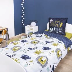 Actome Linge De Lit Enfant Housse De Couette 140x200 + 1 Taie Coton