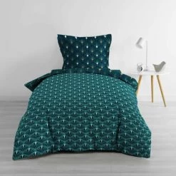 Douceur D'Intérieur Linge De Lit Enfant Housse De Couette 140x200 + Taie Meloe Bleu Coton