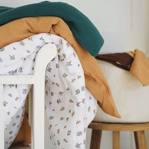 Cocoeko Linge De Lit Bébé Housse De Couette Bébé Fleurs (100x140cm) 4 Cocoeko Linge De Lit Bébé Housse De Couette Bébé Fleurs (100x140cm) – Image 2