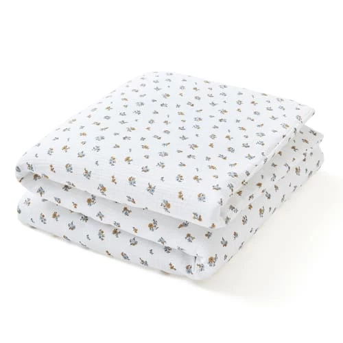 Cocoeko Linge De Lit Bébé Housse De Couette Bébé Fleurs (100x140cm) 3 Cocoeko Linge De Lit Bébé Housse De Couette Bébé Fleurs (100x140cm)