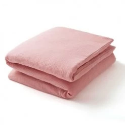 Cocoeko Linge De Lit Bébé Housse De Couette Bébé Rose Thé (100x140cm)