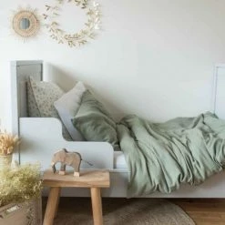 Cocoeko Linge De Lit Enfant Housse De Couette Bébé Vert Sauge