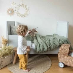 Cocoeko Linge De Lit Enfant Housse De Couette Bébé Vert Sauge -Linge de lit bébé Soldes housse de couette bebe vert sauge 3