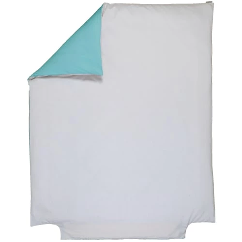 P'tit Basile Linge De Lit Bébé Housse De Couette Bicolore 100% Coton Bio 120x150 Turquoise Et Gris Pe 4 P'tit Basile Linge De Lit Bébé Housse De Couette Bicolore 100% Coton Bio 120x150 Turquoise Et Gris Pe – Image 2