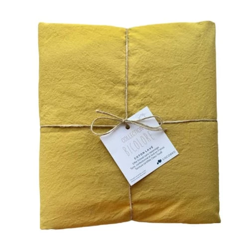 Cocoeko Linge De Lit Enfant Housse De Couette Coton Lavé Moutarde 4 Cocoeko Linge De Lit Enfant Housse De Couette Coton Lavé Moutarde – Image 2