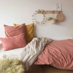 Cocoeko Linge De Lit Enfant Housse De Couette Coton Lavé Terracotta -Linge de lit bébé Soldes housse de couette coton lave terracotta 3