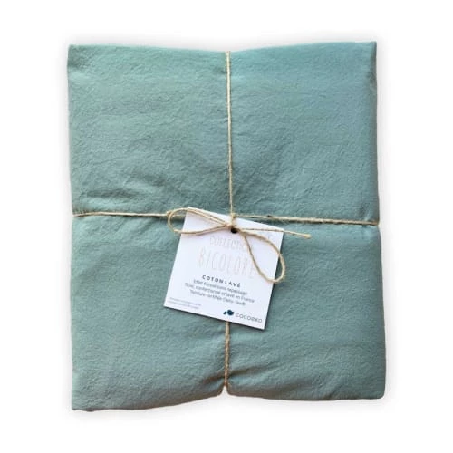 Cocoeko Linge De Lit Enfant Housse De Couette Coton Lavé Vert De Gris 4 Cocoeko Linge De Lit Enfant Housse De Couette Coton Lavé Vert De Gris – Image 2