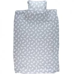 Noukie's Linge De Lit Bébé Housse De Couette En Coton Bio Eléphant Gris (100 X 140 Cm)