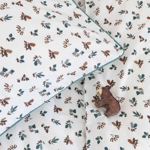 Cocoeko Linge De Lit Enfant Housse De Couette Enfant Coton Bio Imprimé Noisette 4 Cocoeko Linge De Lit Enfant Housse De Couette Enfant Coton Bio Imprimé Noisette – Image 2