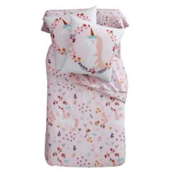 Becquet Linge De Lit Enfant Housse De Couette Enfant Réversible 200x200 Rose En Coton