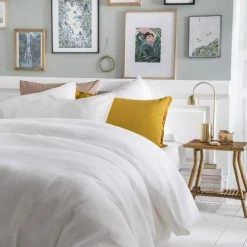 Essix Linge De Lit Enfant Housse De Couette Unie En Coton Blanc 140x200