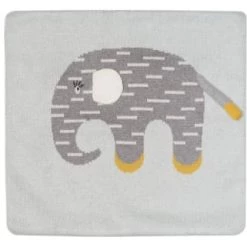 Kindsgut Linge De Lit Enfant Housse De Coussin En Coton Motif éléphant Gris Et Jaune