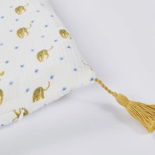 Maisons Du Monde Matelas De Sol Enfant Housse De Matelas De Sol En Coton Bio Blanc, Blanc Et Jaune 90x190 4 Maisons Du Monde Matelas De Sol Enfant Housse De Matelas De Sol En Coton Bio Blanc, Blanc Et Jaune 90x190 – Image 2