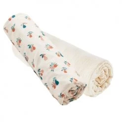Cocoeko Linge De Lit Bébé Lot De 2 Draps-housses Ecru & Poires (60x120 Cm)