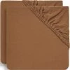 Jollein Linge De Lit Bébé Lot De 2 Draps Housses En Coton Caramel (60 X 120 Cm)