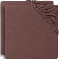 Jollein Linge De Lit Bébé Lot De 2 Draps Housses En Coton Chestnut (60 X 120 Cm)