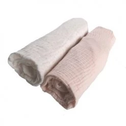 Linge de lit bébé Soldes -Linge de lit bébé Soldes lot de 2 draps housses en mousseline de coton rose clair 60 x 120 cm 1