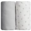 Babycalin Linge De Lit Bébé Lot De 2 Draps Housses étoile Gris (70 X 140 Cm) -Linge de lit bébé Soldes lot de 2 draps housses etoile gris 70 x 140 cm