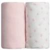 Babycalin Linge De Lit Bébé Lot De 2 Draps Housses étoile Rose (60 X 120 Cm) -Linge de lit bébé Soldes lot de 2 draps housses etoile rose 60 x 120 cm