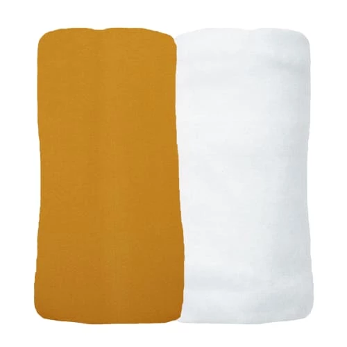 Eveil Et Nature Linge De Lit Bébé Lot De 2 Draps Housses Jersey 40x80 Cm Coton Bio Ambre/blanc 3 Eveil Et Nature Linge De Lit Bébé Lot De 2 Draps Housses Jersey 40x80 Cm Coton Bio Ambre/blanc