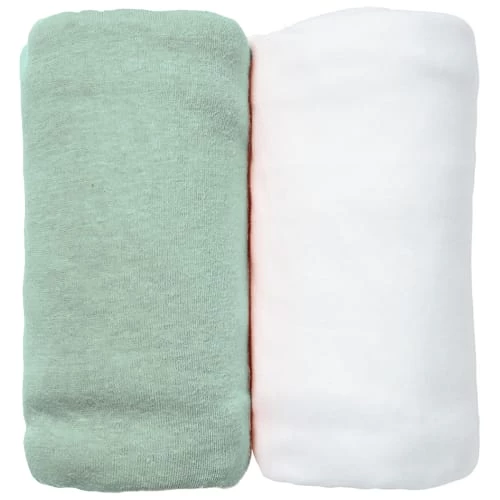 Eveil Et Nature Linge De Lit Bébé Lot De 2 Draps Housses Jersey 40x80 Cm Coton Bio Blanc/Aqua 3 Eveil Et Nature Linge De Lit Bébé Lot De 2 Draps Housses Jersey 40x80 Cm Coton Bio Blanc/Aqua