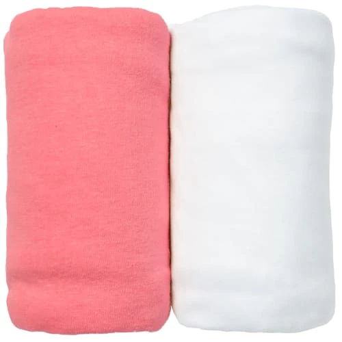 Eveil Et Nature Linge De Lit Bébé Lot De 2 Draps Housses Jersey 40x80 Cm Coton Bio Blanc/Corail 3 Eveil Et Nature Linge De Lit Bébé Lot De 2 Draps Housses Jersey 40x80 Cm Coton Bio Blanc/Corail