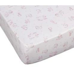 Blanc Avenue Bébé Linge De Lit Bébé Lot De 2 Draps Housses Jersey 40x80 Cm Blanc/rose -Linge de lit bébé Soldes lot de 2 draps housses jersey 60x120 cm blanc rose