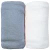 Eveil Et Nature Linge De Lit Bébé Lot De 2 Draps Housses Jersey 70x140 Cm Coton Bio Blanc/Océan