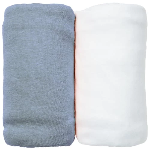 Eveil Et Nature Linge De Lit Bébé Lot De 2 Draps Housses Jersey 70x140 Cm Coton Bio Blanc/Océan 3 Eveil Et Nature Linge De Lit Bébé Lot De 2 Draps Housses Jersey 70x140 Cm Coton Bio Blanc/Océan