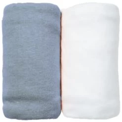 Eveil Et Nature Linge De Lit Bébé Lot De 2 Draps Housses Jersey 70x140 Cm Coton Bio Ambre/Blanc -Linge de lit bébé Soldes lot de 2 draps housses jersey 70x140 cm coton bio blanc ocean 6