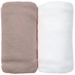 Eveil Et Nature Linge De Lit Bébé Lot De 2 Draps Housses Jersey 70x140 Cm Coton Bio Blanc/Jaune -Linge de lit bébé Soldes lot de 2 draps housses jersey 70x140 cm coton bio blanc taupe 10