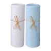 P'tit Basile Linge De Lit Bébé Lot De 2 Draps Housses Jersey Bio Blanc Et Bleu 70x140 -Linge de lit bébé Soldes lot de 2 draps housses jersey bio blanc et bleu 70x140 1
