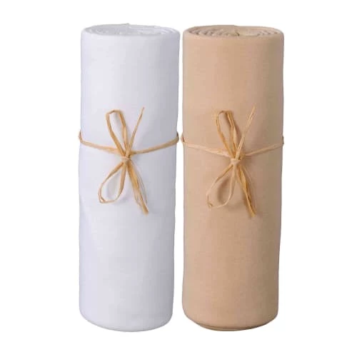 P'tit Basile Linge De Lit Bébé Lot De 2 Draps Housses Jersey Bio Blanc Et Cappuccino 60x120 3 P'tit Basile Linge De Lit Bébé Lot De 2 Draps Housses Jersey Bio Blanc Et Cappuccino 60x120