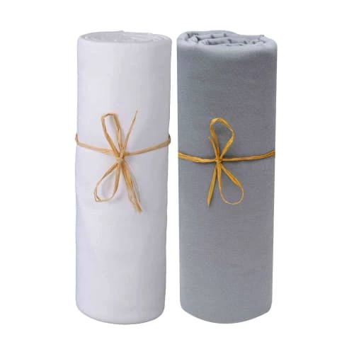 P'tit Basile Linge De Lit Bébé Lot De 2 Draps Housses Jersey Bio Blanc Et Gris Foncé 60x120 3 P'tit Basile Linge De Lit Bébé Lot De 2 Draps Housses Jersey Bio Blanc Et Gris Foncé 60x120