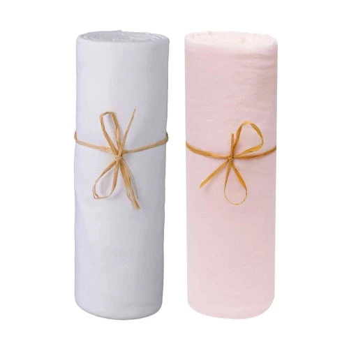 P'tit Basile Linge De Lit Bébé Lot De 2 Draps Housses Jersey Bio Blanc Et Rose Poudré 70x140 3 P'tit Basile Linge De Lit Bébé Lot De 2 Draps Housses Jersey Bio Blanc Et Rose Poudré 70x140