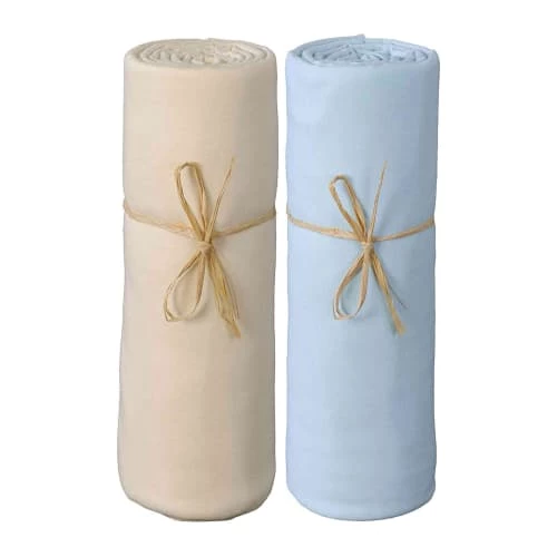 P'tit Basile Linge De Lit Bébé Lot De 2 Draps Housses Jersey Bio écru Et Bleu 60x120 3 P'tit Basile Linge De Lit Bébé Lot De 2 Draps Housses Jersey Bio écru Et Bleu 60x120