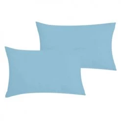 P'tit Basile Linge De Lit Bébé Lot De 2 Taies D'oreiller Coton Bio Bleu Ciel 40x60