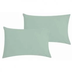 P'tit Basile Linge De Lit Bébé Lot De 2 Taies D'oreiller Coton Bio Vert D'eau 40x60